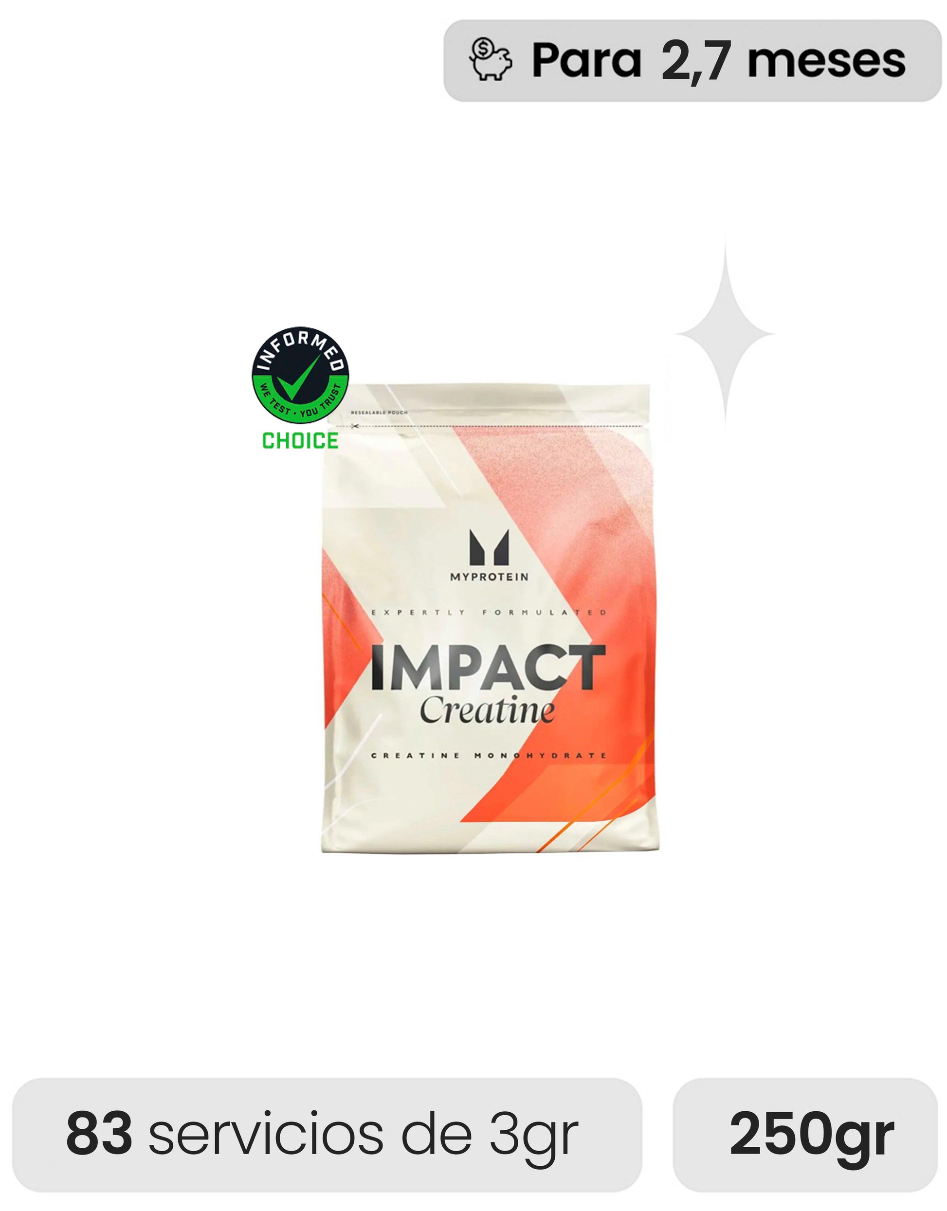 Creatina Monohidratada MyProtein 250gr